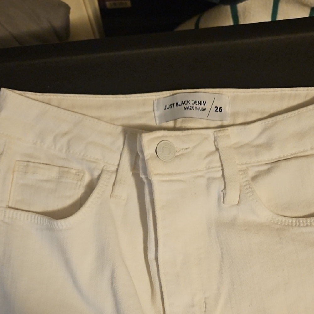 Just Black High Rise White Jeans